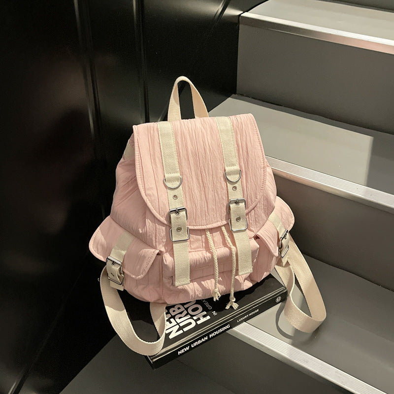 Cross-border backpack women's large-capacity casual versatile lazy style student class schoolbag fashionable lightweight travel backpack