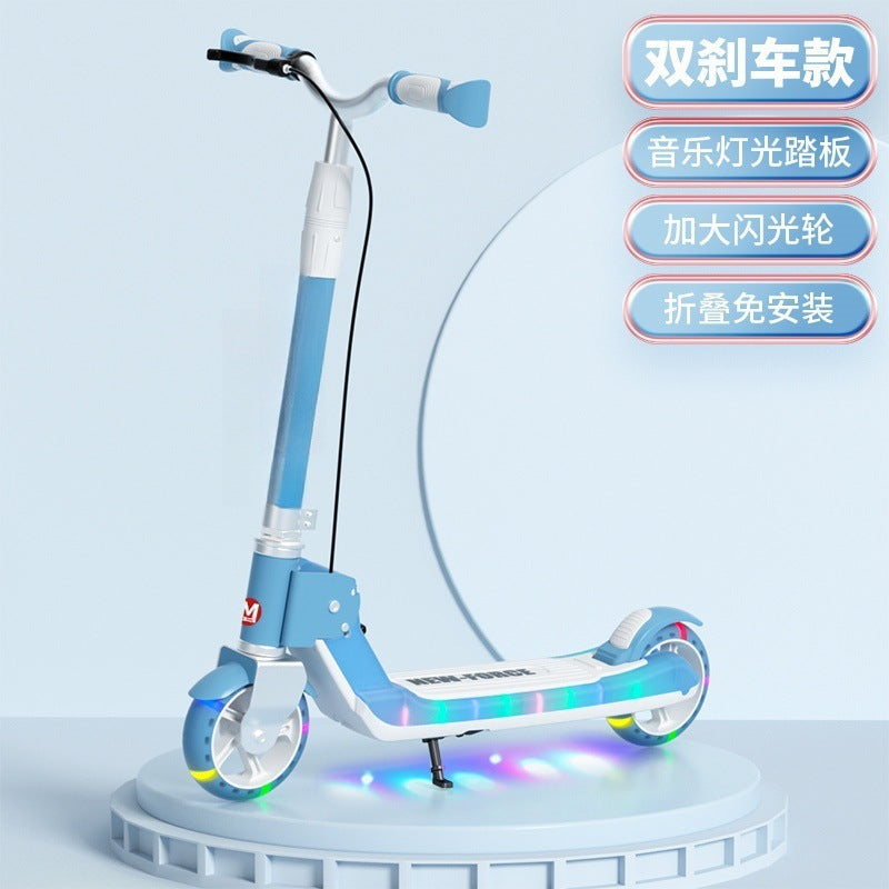 New children's scooter adult two-wheeler foldable adolescent men's and women's flash wheels large wholesale scooter