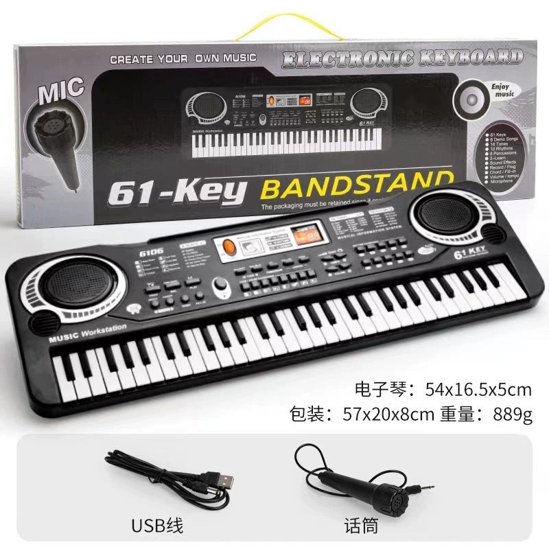 Children's 61-key educational electronic keyboard - beginner's piano, multifunctional musical instrument for baby, toy for boys and girls
