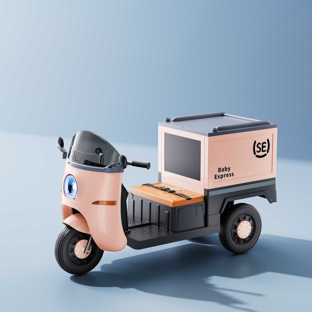 New children's electric car simulation courier car four-wheel drive chargeable children's stroller toy electric car