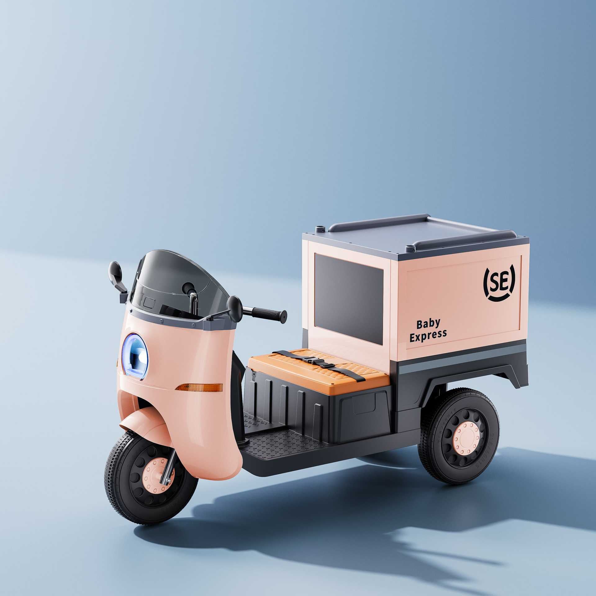 New children's electric car simulation courier car four-wheel drive chargeable children's stroller toy electric car