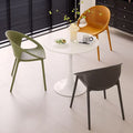 Scandinaviancut out dining table and chairs stackable dining chairs casual outdoor waiting chair for home plastic back chair small apartment