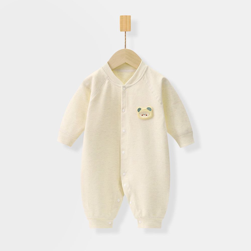 Baby pure cotton onesie, new autumn collection, long-sleeved romper for baby girls, infant and toddler crawler suit, newborn children's clothing