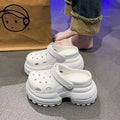 10cm thick sole eva clogs women's outwear heightened toe slippers women's new high heels women's sandals beach shoes
