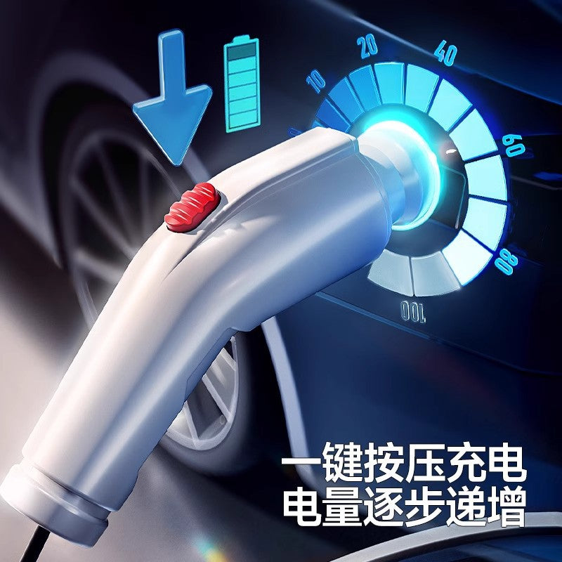 Artificial new energy small car charging pile model ornaments kids toys 3 to 6 years old gift cross-border