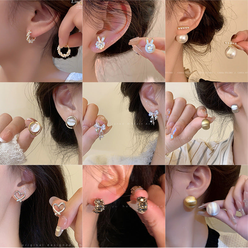925 silver needle pearl zircon earrings for women classysenseniche style cold style forest style earrings wholesale