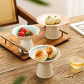 Vintage-inspired floral ceramic ice cream cup, dessert & snack plate, fruit tray - unique high-footed afternoon tea serving set