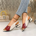 2026 summer new arrival: plus size women's chunky heel peep-toe ankle strap fashion sandals - export quality, color block design