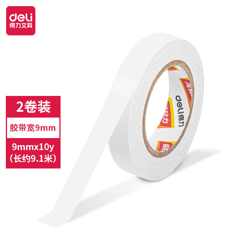 Deli double-sided tape high viscosity small roll core student use children's handmade transparent cotton paper tape double-sided tape wholesale