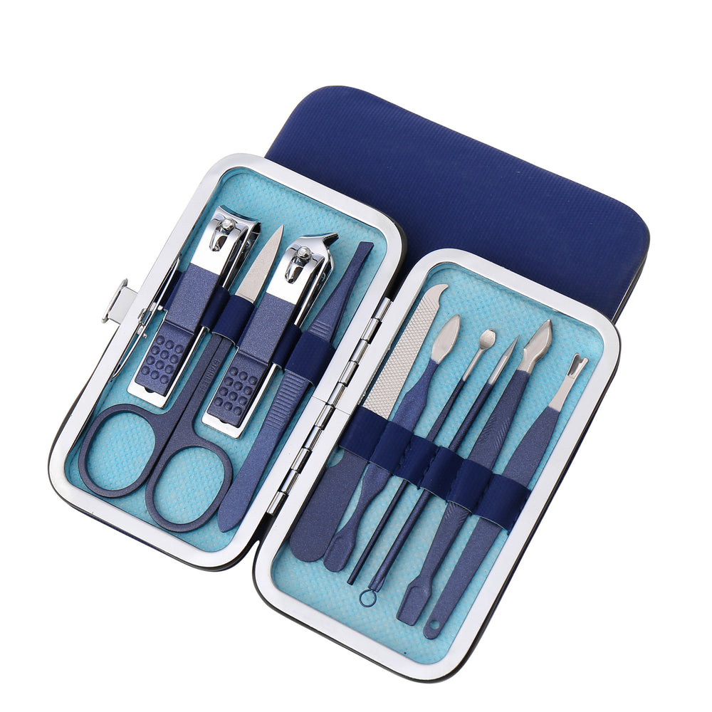 Ready-to-ship stainless steel nail clipper set - blue 18-piece manicure and pedicure kit