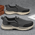 Men's summer canvas slip-ons: breathable, lightweight walking shoes, chunky sole casual sneakers, durable cloth shoes