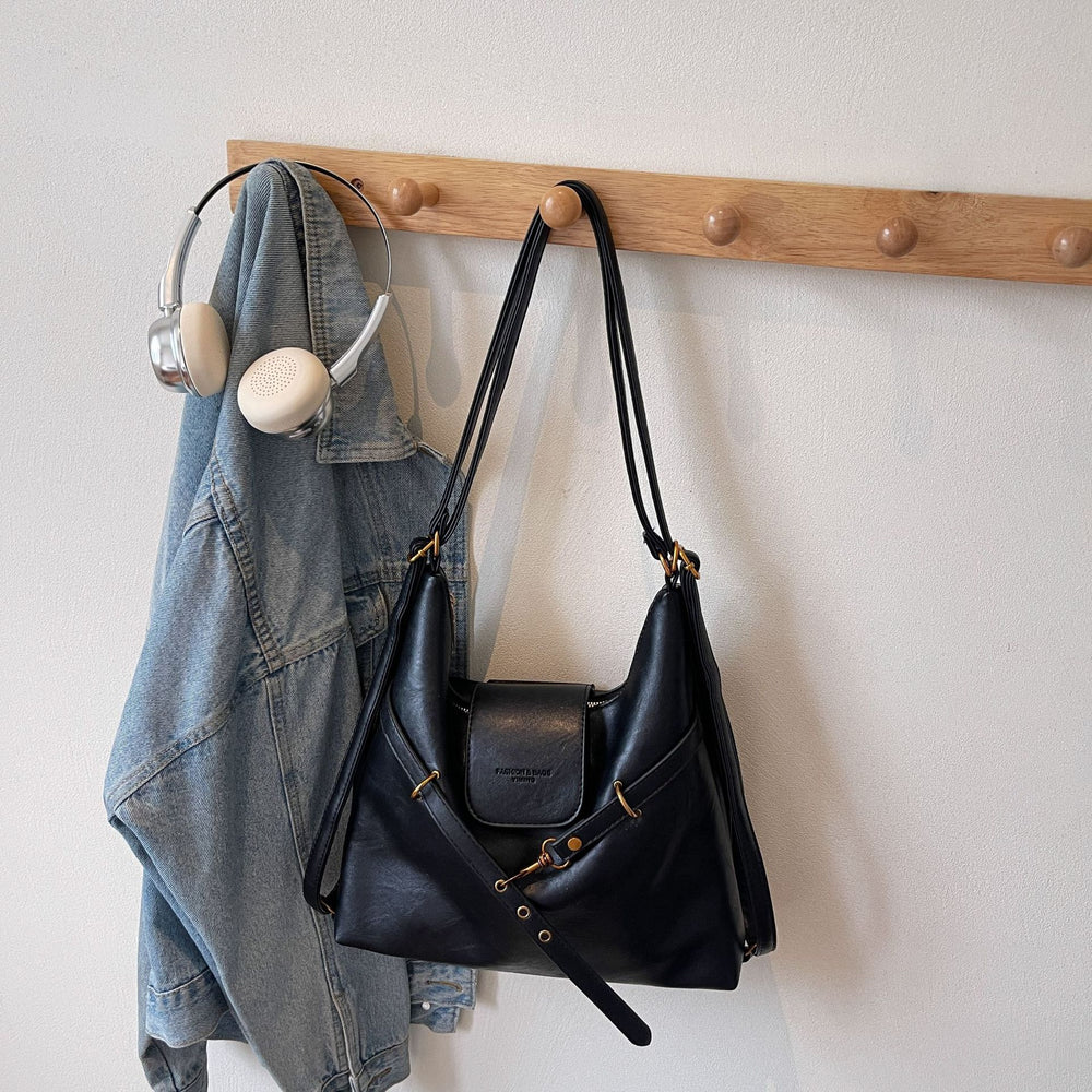 Retrofashion large-capacity tote bag women's single and double shoulder backpack work clothingeasiest for match shoulder bag work clothing backpack