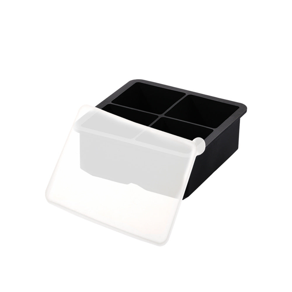 Food grade silicone integrated 4 rose ice grid small size silicone ice whiskey Ice Hockey silicone mold