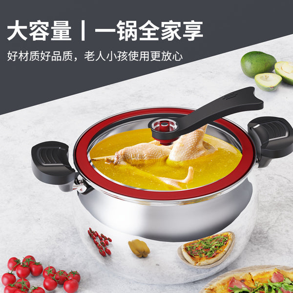 Manufacturer's new 304 stainless steel micro-pressure pot binaural stewing explosion-proof soup pot uncoated large-capacity pressure cooker