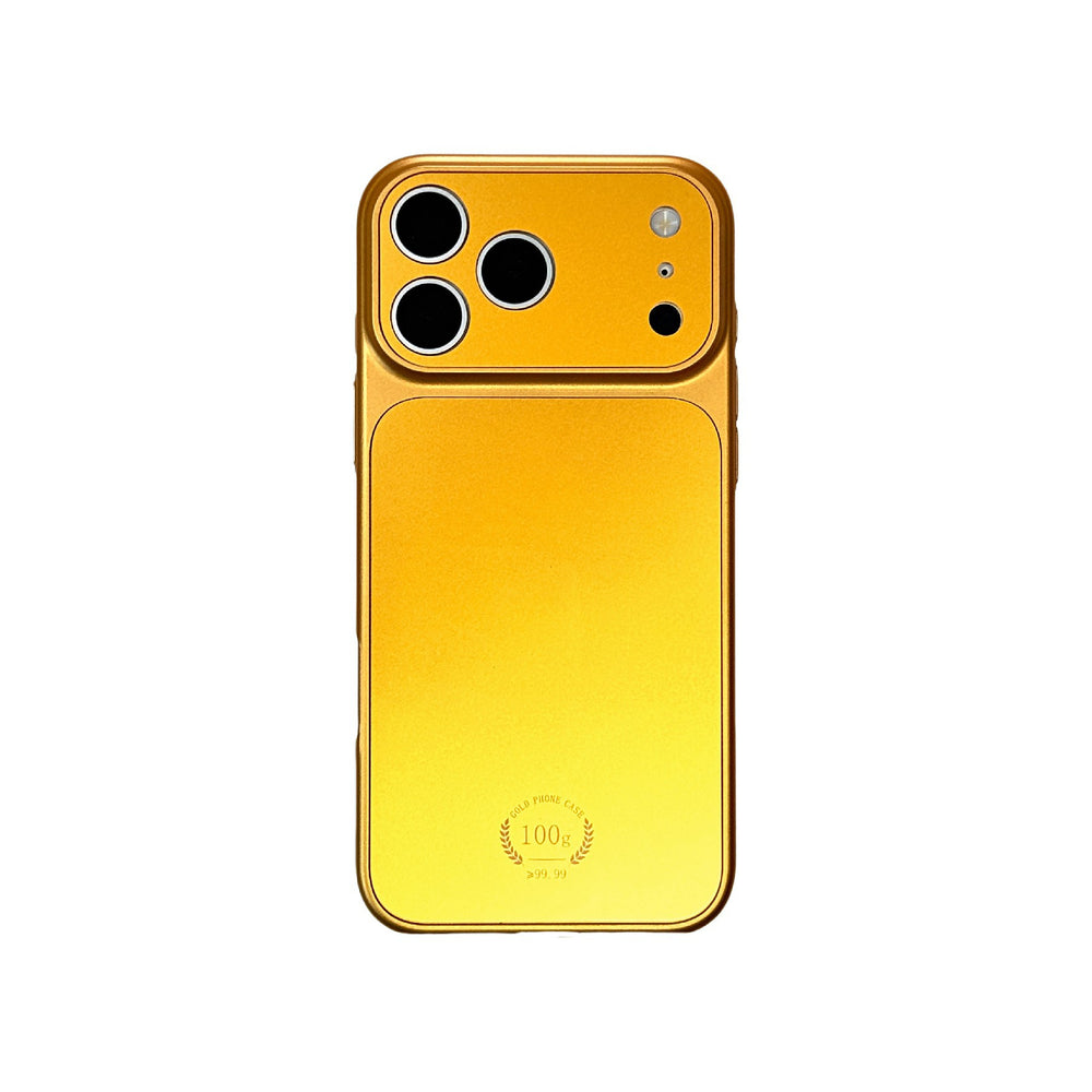 Suitable for apple 17 gold logo magnetic phone case, rich gold iphone 17 corning glass phone case