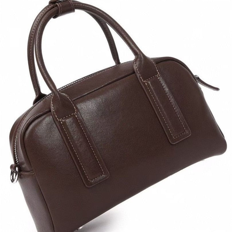 Genuine leather women's handbag 2024 autumn/winter new retro tote bag large capacity shoulder bag fashion commuter crossbody bag