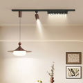 Restaurant chandelier can be lifted and lowered, long arm telescopic industrial style retro speaker dining table lamp, full spectrum foldable rocker arm chandelier