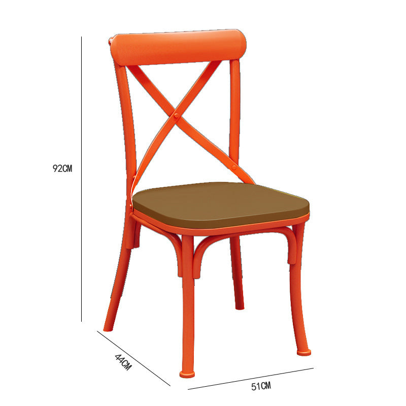 Bar cafe wall commercial wood bar table and chair combination Internet celebrity long wrought iron soft seat back dining table and chair