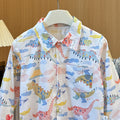 Kids' spring/autumn casual long-sleeve cotton shirt - boys' polo shirt with cartoon all-over print for toddlers and young children
