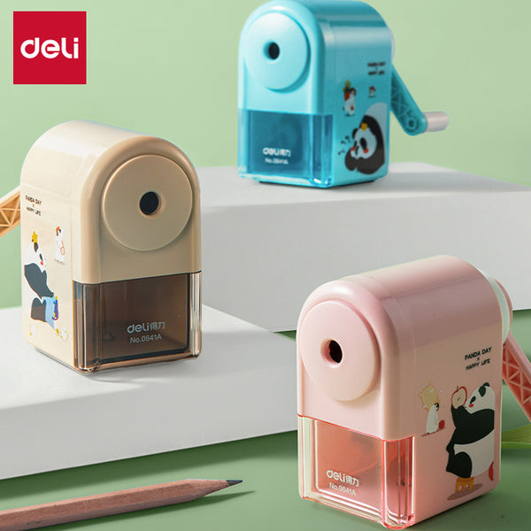 Deli Stationery Automatic pen feeding Hand crank pencil sharpener Pencil sharpener Cartoon student pencil sharpener Pencil sharpener Pencil sharpener