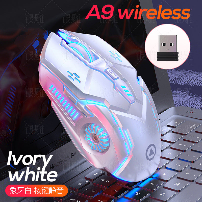 Silver sculpt a9 illuminated silent gaming wireless mouse - pink edition for laptops - cross-border private mold wholesale