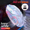 Silver sculpt a9 illuminated silent gaming wireless mouse - pink edition for laptops - cross-border private mold wholesale