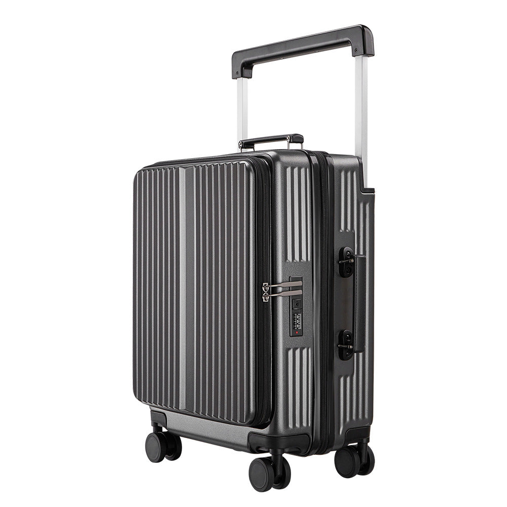Front opening full pass wide tie rod suitcase 28 inch anti-drop deep compartment suitcase expandable capacity outdoor password box