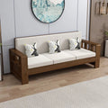 Solid wood sofa combination new chinoiseriefor home living room small apartment straight row three-person slot simple rental room single sofa
