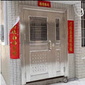 304 stainless steel door self-built house double-open rural glass door for home white steel rose entrance security door