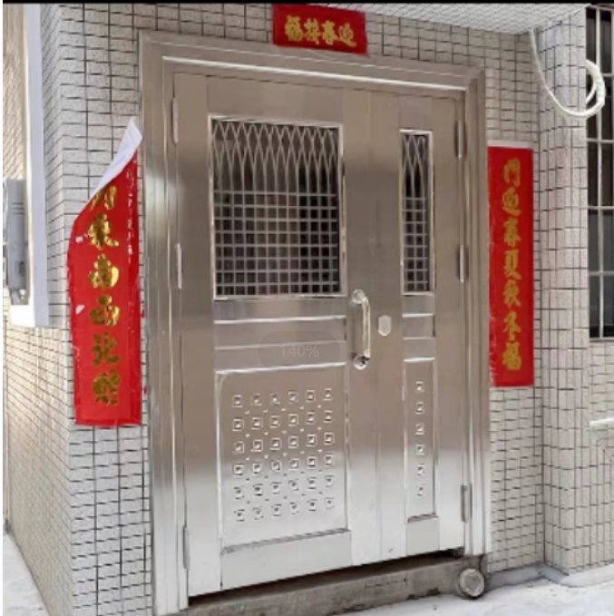 304 stainless steel door self-built house double-open rural glass door for home white steel rose entrance security door