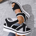 Summer new arrival: plus-size platform sandals for women - european & american style, cross-border supply, flat sandals with velcro closure, beach sandals