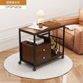 Mobile coffee table multifunctional storage table small apartment living room home iron sofa side table bedroom mobile bedside table