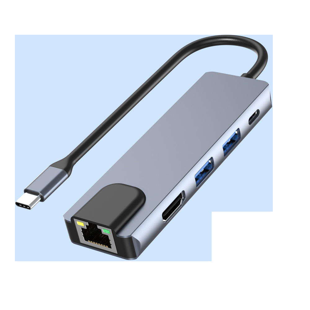 Type-c expansion dock usb 3.0 hub laptop 100mbps ethernet port converter mobile phone 8-in-1 expansion dock