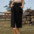 Fashion cross-border export women's summer new style  washed lace-up workwear denim slit skirt skirt