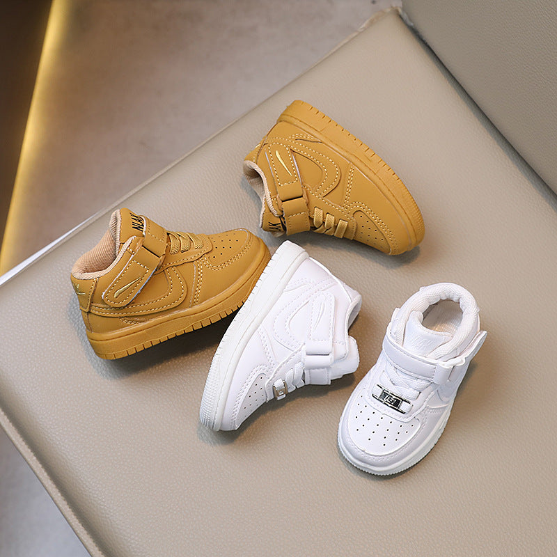Spring & fallnew arrivalkids sneakers boys high-top sneakers girls white shoes k-style toddler shoes kids basketball shoes