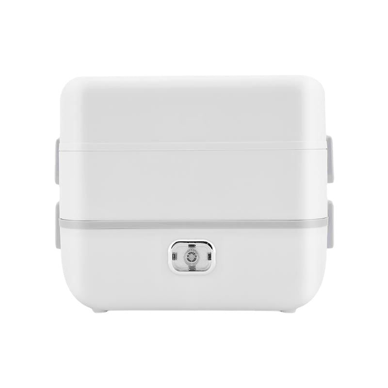 Mini white heated lunch box - japanese minimalist style, single/double layer, double/quad compartment, insulated, perfect for work, students, dorms, cross-border e-commerce