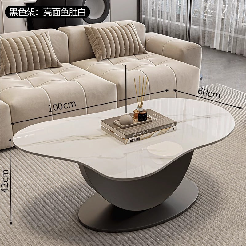 Modern minimalist rock slab coffee table - perfect for small spaces, living rooms, and home use. new irregular cloud-shaped design