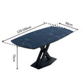 Customizable sintered stone dining table - italian style, perfect for small spaces, light luxury, high-end, minimalist modern design with cross-legged carbon steel frame