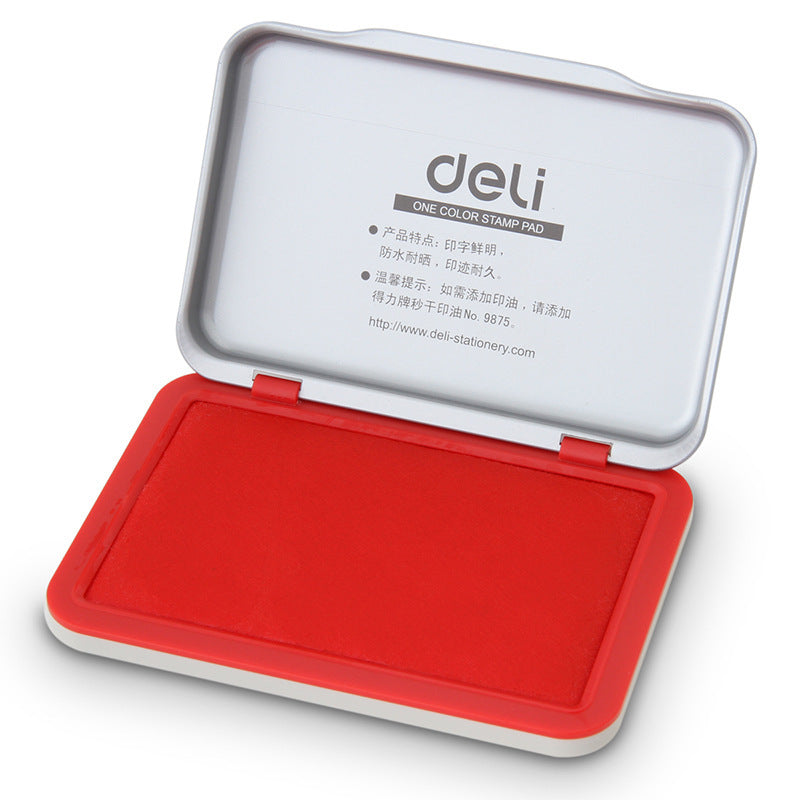 Deli printing pad quick drying financial seal box printing pad large printing pad replenishment solution + liquid filling printing pad oil wholesale