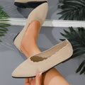 new arrivalplus size pointed toe fly woven flatsflats women's flatscut out breathable knitting lazy work shoes