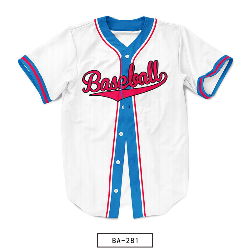 Sublimation custom American baseball jersey sports jacket sticker embroidered softball jersey competition men's and women's baseball jersey printing