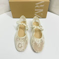 Za autumn new arrivals 2025: modern chinese style 3cm heel breathable lace hollow-out flats with bow detail – perfect for skirts and dresses