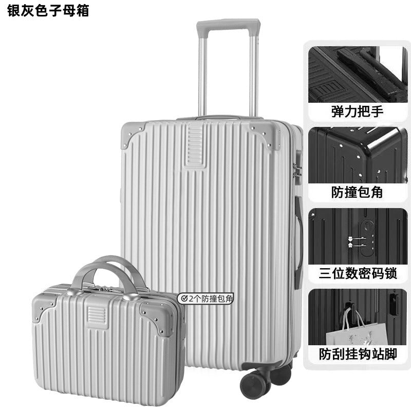 Retro large-capacity men's and women's suitcases 20-inch password case universal wheel suitcase strong trolley case boarding case