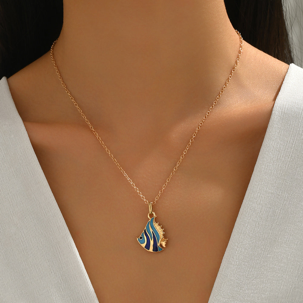 Wholesale seashell necklaces - european & american cross-border niche design jewelry for women - ocean-themed fashion with enamel seashells, starfish, and choker necklaces