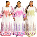 printed chiffon maxi dress  dress plus size women's fashion european and american style