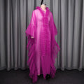 African plus size loose pleated lace ruffle sleeve top and wide leg pants set - party wedding robe two-piece outfit