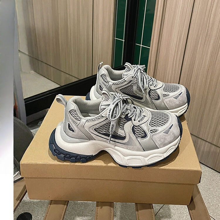 Trendy chunky platform sneakers for women - new autumn 2026 collection: breathable mesh, unique design, casual, non-slip, running & athletic shoes