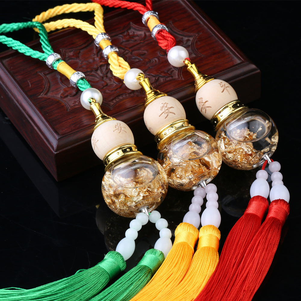 Car gourd pendant gold foil double whisker gourd car pendant car interior accessories car rearview mirror pendant manufacturer wholesale
