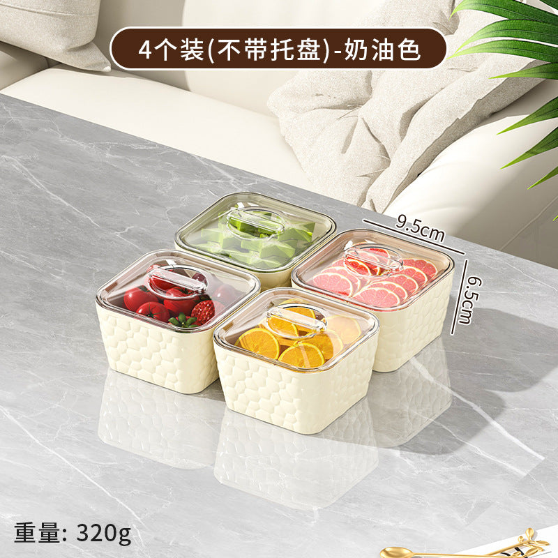 Customizable tray cross-border home living room high-end candy classification PET dried fruit box KTV grid snack fruit box
