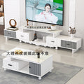 Four drawers + coffee table 1.2x60 rounded corners warm body white stone pattern
